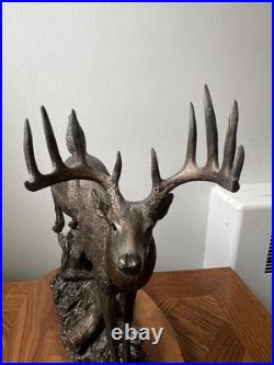 Bronze Whitetail Deer Leaping by B. J. Williams, Big Sky Carvings