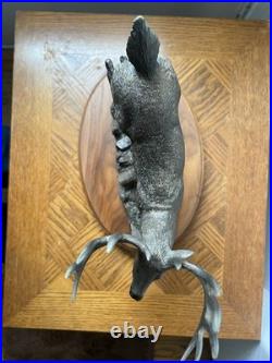 Bronze Whitetail Deer Leaping by B. J. Williams, Big Sky Carvings