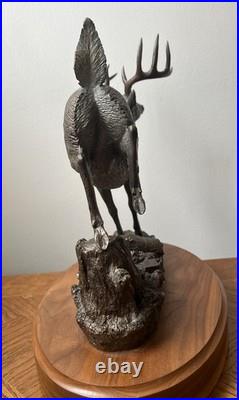 Bronze Whitetail Deer Leaping by B. J. Williams, Big Sky Carvings
