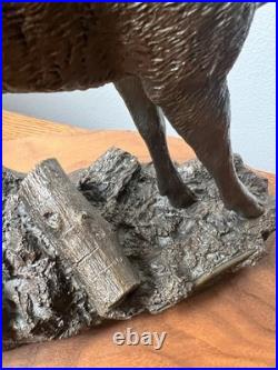 Bronze Whitetail Deer Leaping by B. J. Williams, Big Sky Carvings