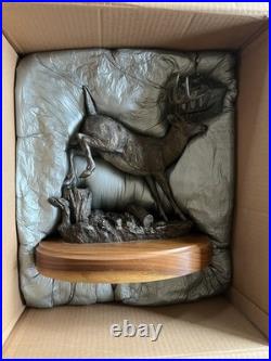 Bronze Whitetail Deer Leaping by B. J. Williams, Big Sky Carvings