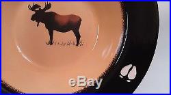 Brushwerks Stoneware 13.25 Inch Serving Bowl by Big Sky Carvers-Moose Pattern