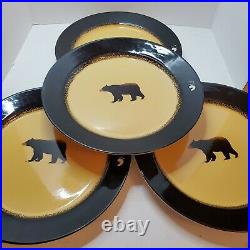 Brushwerks Stoneware Big Sky Carvers Set Of 4 Dinner Plates 10.5 Bear Mancave
