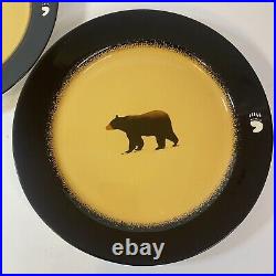 Brushwerks by Big Sky Carvers 10-5/8 Bears Stoneware Rimmed Plates Set of 2