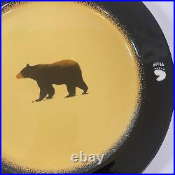 Brushwerks by Big Sky Carvers 10-5/8 Bears Stoneware Rimmed Plates Set of 2