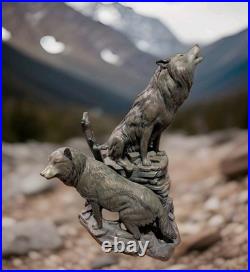 Burl Jones Big Sky Carvers Wolf Howling Nature Sculpture Collection Statue Wolve