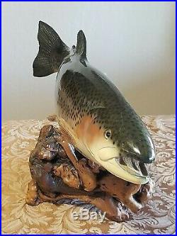 CUTTHROAT TROUT CARVED WOOD SCULPTURE BIG SKY CARVERS Montana US Bill Reel