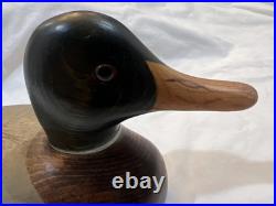Carved Wood Duck Decoy Big Sky Carvers Bozeman MT Signed Barbara Stafford