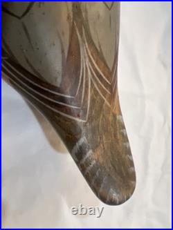 Carved Wood Duck Decoy Big Sky Carvers Bozeman MT Signed Barbara Stafford
