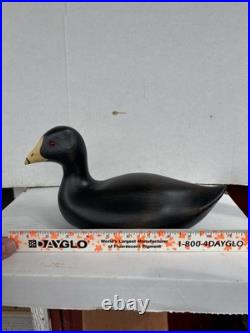 Carved Wood Duck Decoy Big Sky Carvers Bozeman MT Signed K. Basta
