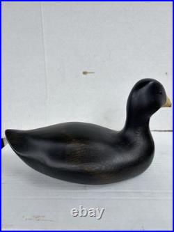 Carved Wood Duck Decoy Big Sky Carvers Bozeman MT Signed K. Basta