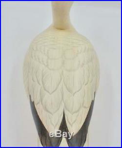 Carvers Big Sky Snow Goose Decoy Carved Wood Wooden White with Black Vintage