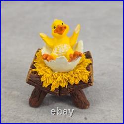 Christmas Collectible Big Sky Carvers Chickentivity Figurines Nativity Set of 9