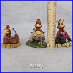 Christmas Collectible Big Sky Carvers Chickentivity Figurines Nativity Set of 9