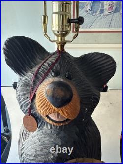 Colorado Carving Company Wood Bear Carved Statue Table Lamp 36 By Dale Traut