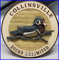 DU Ducks Unlimited Collinsville Sign 17 W x 3 D Big Sky Carvers