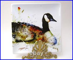 Dean Crouser Big Sky Carvers Platter Signed Plates Dish 2013 Eagle Duck Chick