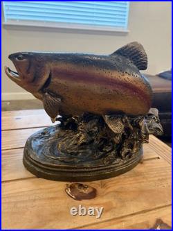 Dick Idol Big Sky Carvers Rainbow Rising Fish Handmade Resin Figurine