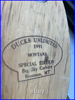 Ducks Unlimited 1991 Montana K Basta Big Sky Carvers Bozeman, MT Decoy