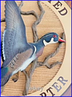 Ducks Unlimited BIG SKY CARVER Signed UNIONTOWN CHAPTER 3D Sign Life Sponsor 17