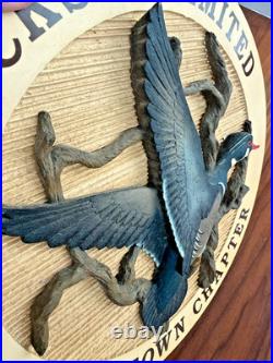 Ducks Unlimited BIG SKY CARVER Signed UNIONTOWN CHAPTER 3D Sign Life Sponsor 17