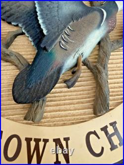 Ducks Unlimited BIG SKY CARVER Signed UNIONTOWN CHAPTER 3D Sign Life Sponsor 17