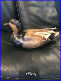 Ducks Unlimited Carved Wooden Duck Decoy, Signed By John Gewerth