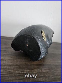 EUC Rare Jeff Fleming Big Sky Carvers Black Bear Waving 13 Wood Carving Art