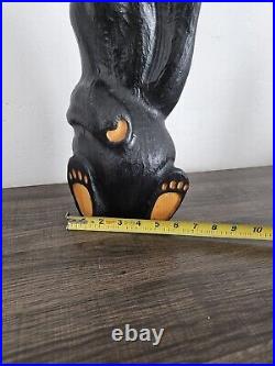 EUC Rare Jeff Fleming Big Sky Carvers Black Bear Waving 13 Wood Carving Art