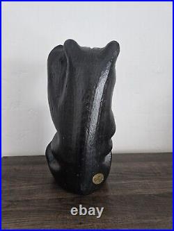 EUC Rare Jeff Fleming Big Sky Carvers Black Bear Waving 13 Wood Carving Art