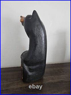 EUC Rare Jeff Fleming Big Sky Carvers Black Bear Waving 15 Wood Carving Art