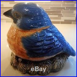 FAT BLUEBIRD RARE Cookie Jar Phyllis Driscoll, Big Sky Carvers