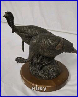 FHEB7493 Big Sky Carvers Double Take Turkey Bronze Sculpture