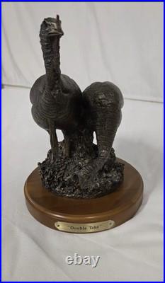 FHEB7493 Big Sky Carvers Double Take Turkey Bronze Sculpture