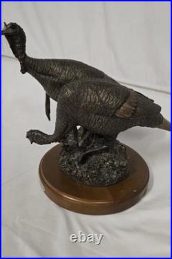 FHEB7493 Big Sky Carvers Double Take Turkey Bronze Sculpture