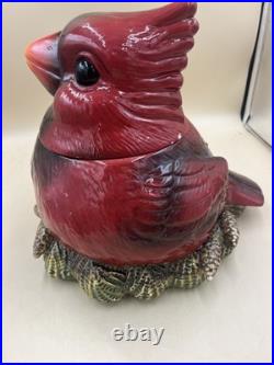 Fat Cardinal Cookie Jar By Phyllis Driscoll, Big Sky Carvers, Red Bird Retired