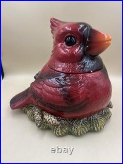 Fat Cardinal Cookie Jar By Phyllis Driscoll, Big Sky Carvers, Red Bird Retired