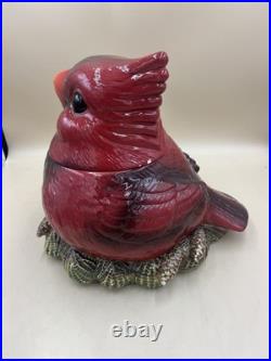 Fat Cardinal Cookie Jar By Phyllis Driscoll, Big Sky Carvers, Red Bird Retired