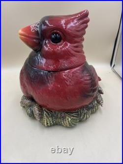 Fat Cardinal Cookie Jar By Phyllis Driscoll, Big Sky Carvers, Red Bird Retired