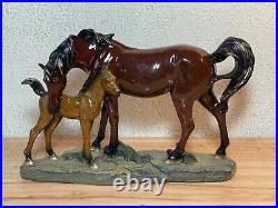 Foal Mare Horse Bonded Sculpture Figurine Hand Cast Home Decor Big Sky Carvers