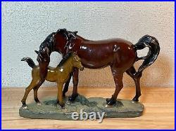 Foal Mare Horse Bonded Sculpture Figurine Hand Cast Home Decor Big Sky Carvers