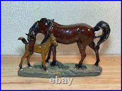 Foal Mare Horse Bonded Sculpture Figurine Hand Cast Home Decor Big Sky Carvers