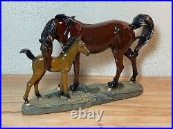 Foal Mare Horse Bonded Sculpture Figurine Hand Cast Home Decor Big Sky Carvers