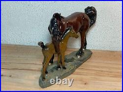 Foal Mare Horse Bonded Sculpture Figurine Hand Cast Home Decor Big Sky Carvers