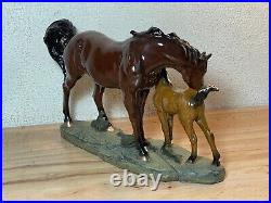 Foal Mare Horse Bonded Sculpture Figurine Hand Cast Home Decor Big Sky Carvers