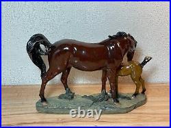 Foal Mare Horse Bonded Sculpture Figurine Hand Cast Home Decor Big Sky Carvers