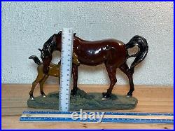 Foal Mare Horse Bonded Sculpture Figurine Hand Cast Home Decor Big Sky Carvers