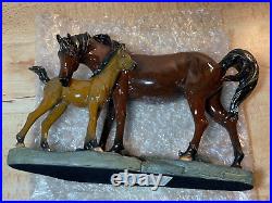 Foal Mare Horse Bonded Sculpture Figurine Hand Cast Home Decor Big Sky Carvers