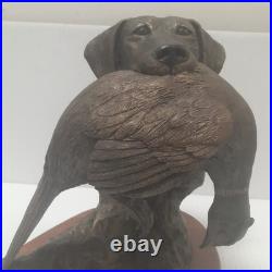 Gracious Retrieval Bradford Williams Labrador Hunt Dog Pheasant Bronze Sculpture