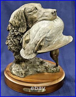 Grand Master Bradford Williams Hunting Dog Retriever Duck Bronze Sculpture